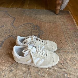 Adidas Gazelles in cream and white